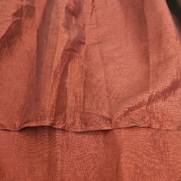 Revamped Burgundy Maxi High Low Skirt with Tie Front - Picture 12 of 16